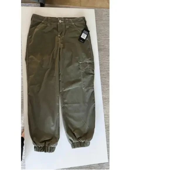 NWT True Religion Bobbi Baggy Cargo Pants Kalamata Olive Green size 28 - Picture 11 of 16